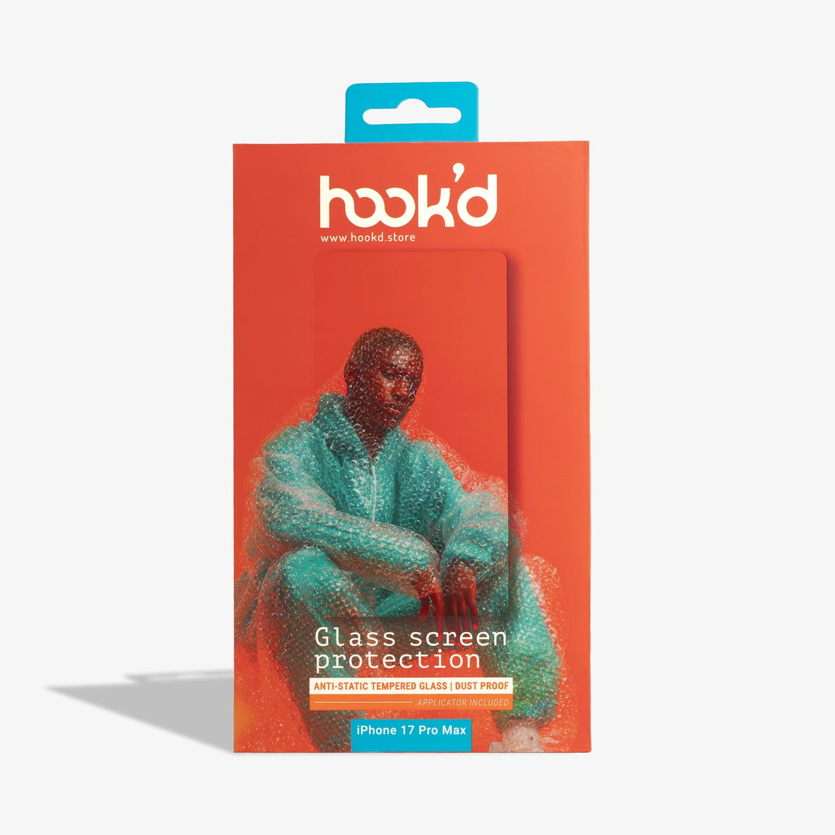 Hook’d iPhone 17 Pro Max Screen Protector with Applicator - Clear